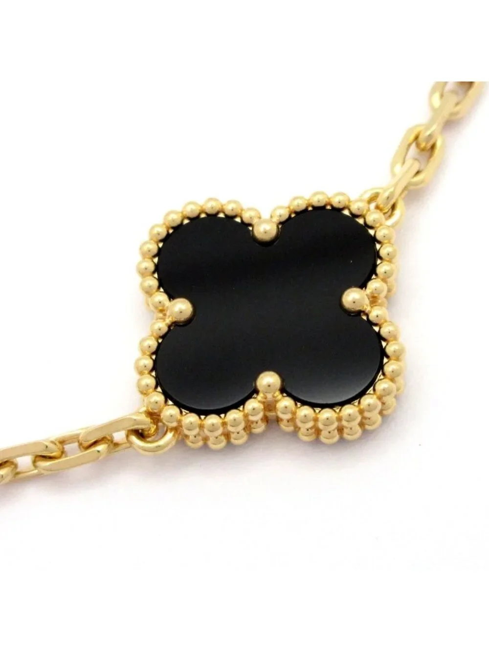 Van Cleef & Arpels Bracelet Vintage Alhambra 18k Yellow Gold Onyx Motif